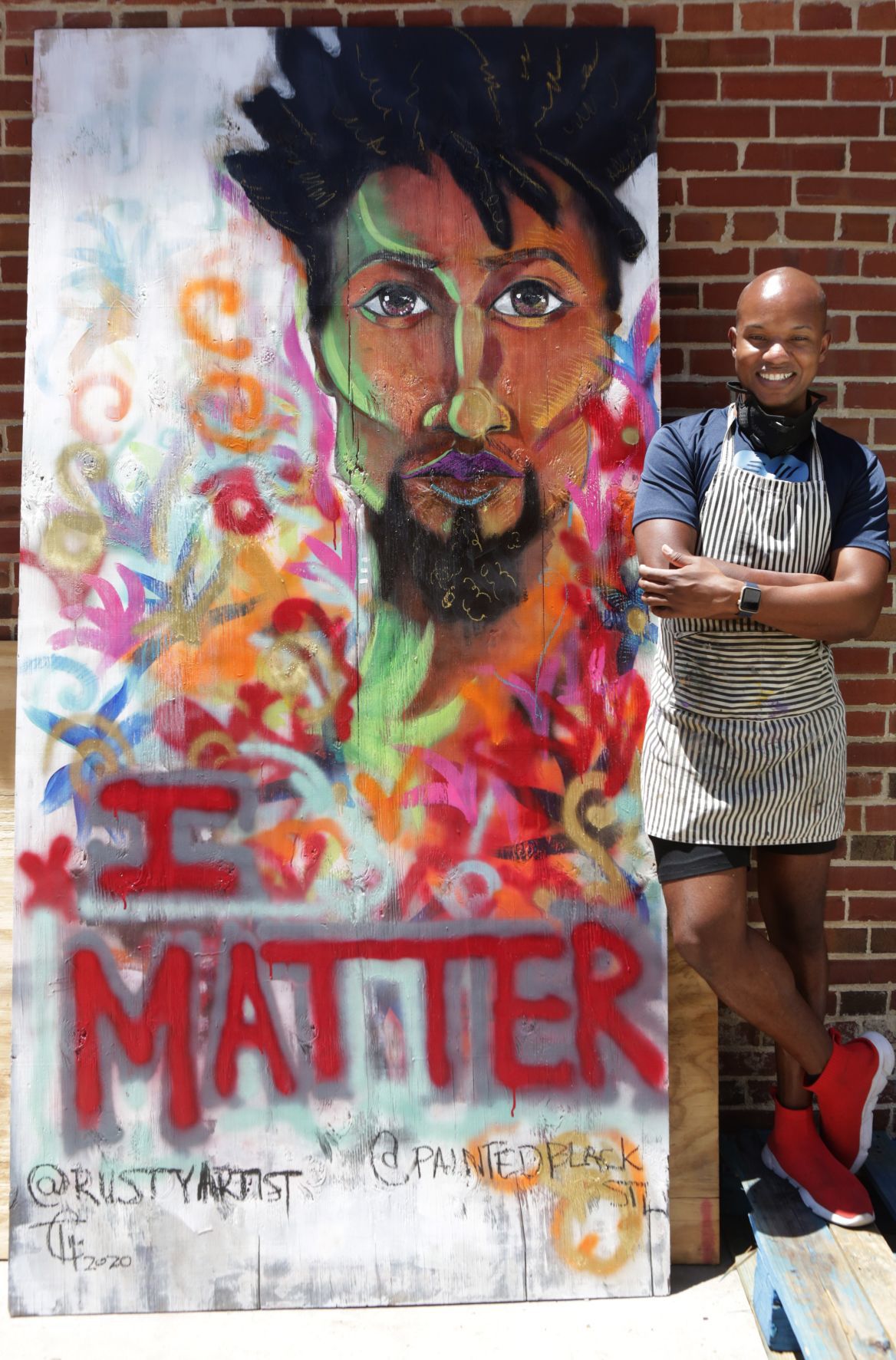 Black Lives Matter painted boards